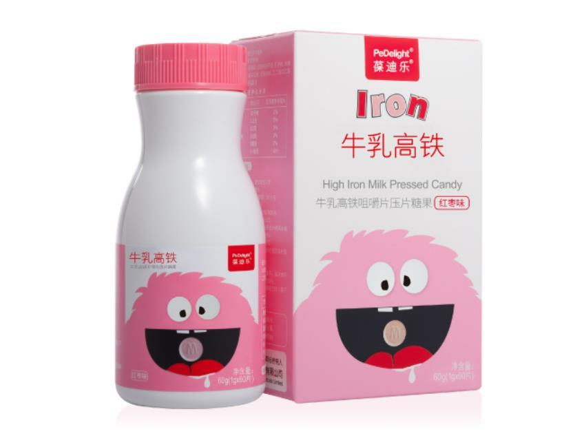 牛乳高鐵咀嚼片壓片糖果(紅棗味)
