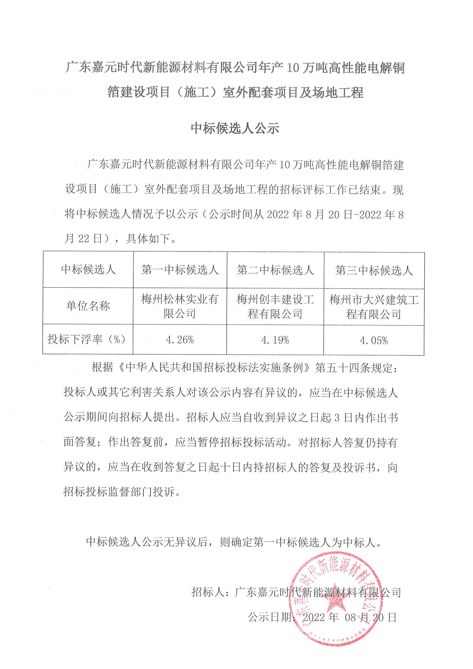 廣東嘉元時(shí)代新能源材料有限公司年產(chǎn)10萬噸高性能電解銅箔建設(shè)項(xiàng)目（施工）室外配套項(xiàng)目及場(chǎng)地工程中標(biāo)候選人公示_00.jpg